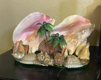 Vintage conch shell lamp