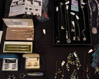 Pens, jewelry, sterling, gold