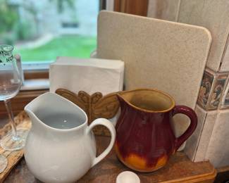 Pitchers, cutting board