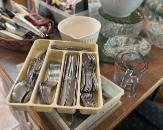 Silverware, measuring cups