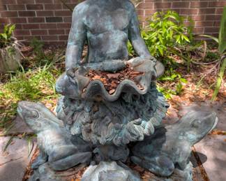 Solid bronze water feature