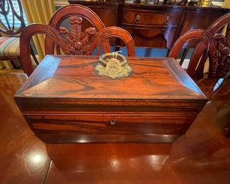Antique Teakwood tea caddy
