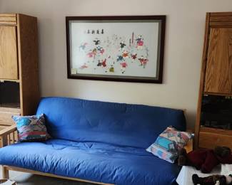 Futon and bookcases