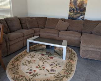 SECTIONAL SOFA - $400 - Excellent Condition.  Table shown is TV stand/console $40.