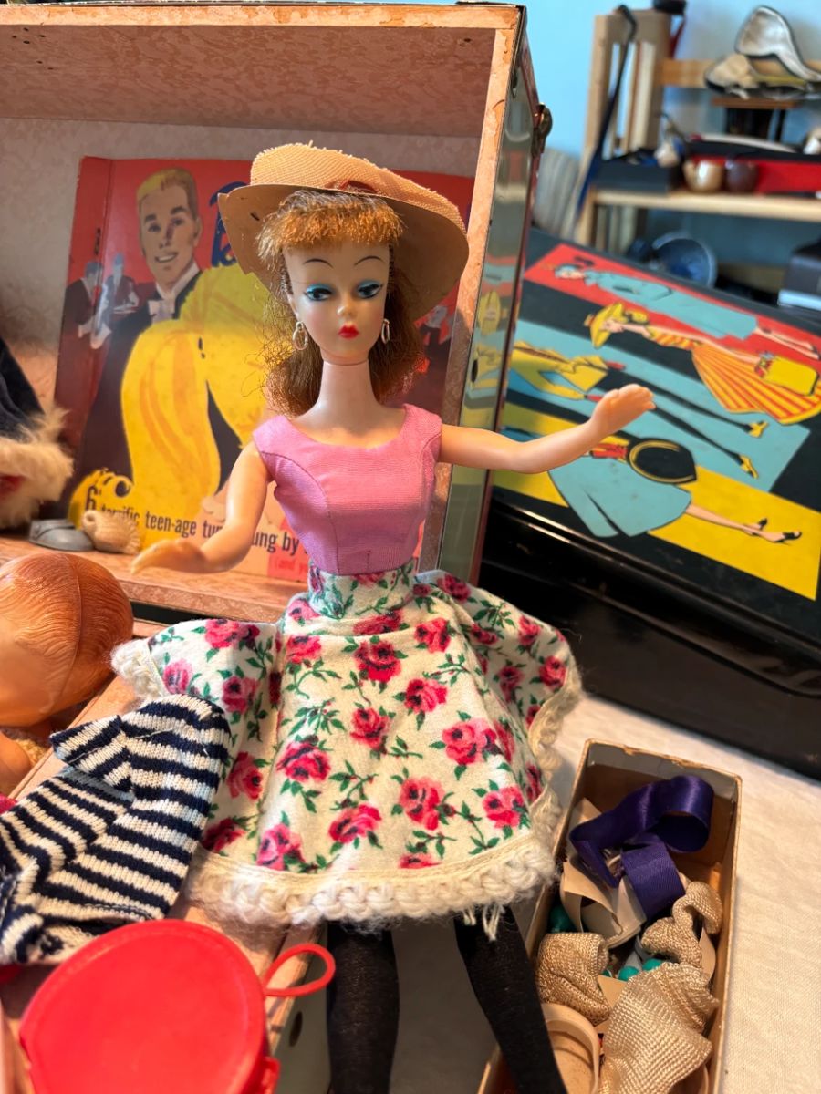 Vintage Barbie with case and clothes