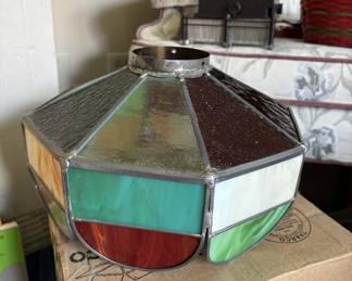 Vintage Stained Glass Shade for hanging lamp