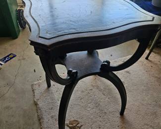 Dark wood antique accent table $45