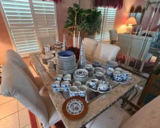 Matching dining table 42 in wide by 6 ft long, 6 chairs
$500