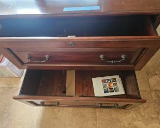 Here is the filing cabinet open