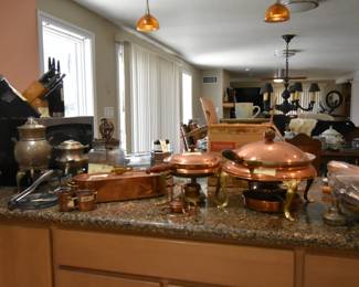 Lots of copper serving pieces