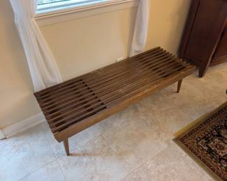 MCM Slatted Wood Bench