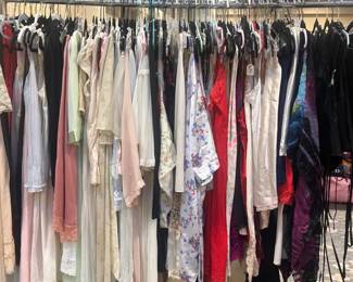 A curated rack of vintage lingerie pieces
