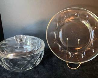 Vintage Pyrex Thumbprint or Teardrop Casserole Dish Serving Plate