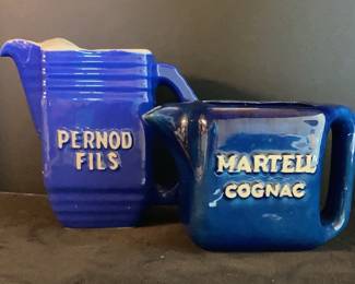Vintage French Martell Pernod Liqueur Pitchers