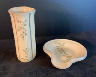 Vintage Mountain Meadows Pottery Vase Spoon Rest
