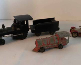Vintage Wood Train Metal Train Engine Car