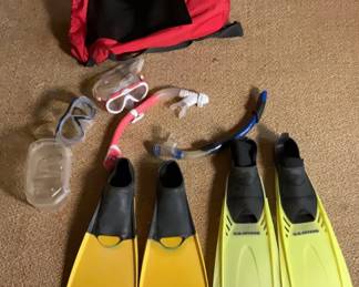 Scuba Gear And Vintage Tennis Racket