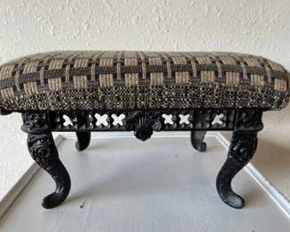 Antique Victorian Cast Iron Foot Stool