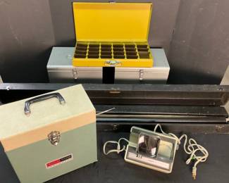 Slide Projector, Screen, Viewer Storage