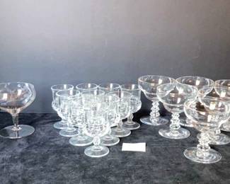 Anchor Hocking Kings Crown Cordial Crystal Champagne Glasses