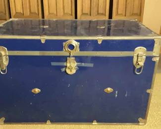 Large Blue Locking Trunk