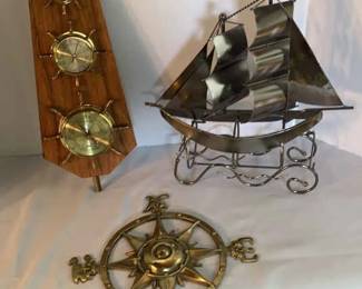 Vintage Nautical Jason Weather Station Metal Decor
