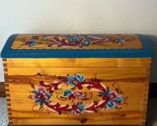 Shirley Odegaard Hand Painted Small Trunk