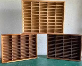 3 Wood Wall Mount Cassette Storage Shelves
