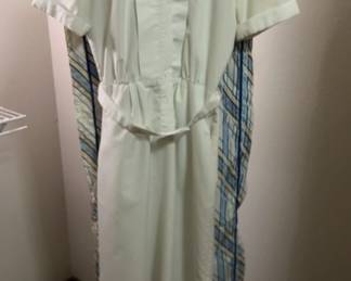 Vintage Womens White Uniform Dress and Clothing Bags