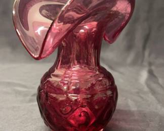 Vintage Cranberry Glass Vase