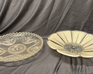 Two Ceiling Glass Light Fixtures