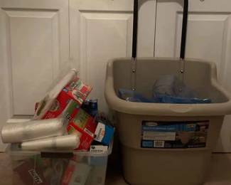 Rolling Cart And Plastic Bags Lot