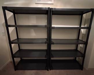 2 Big Black Shelving Units