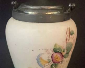 Victorian Custard Glass Biscuit Jar