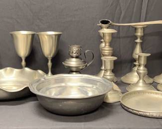 Dishes Candles in Pewter and Other Metals