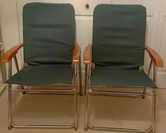 Two Nice Green Folding Chairs