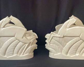 French Art Deco Sculptural Vases Pair
