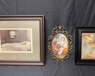 Italian Oval Framed Renaissance Print Other Framed Prints