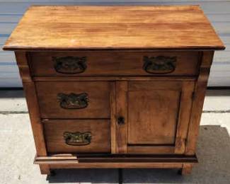 Wooden Side Table On Wheels