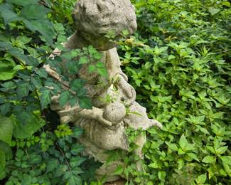 #218	Concrete Statue of Little Boy Holding a Plate - 26" Tall - You Move	 $45.00 
