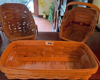 #180	Set of 3 Longaberger Baskets ( one has liner)	 $25.00 
