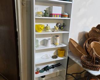 #214	White Painted Laminate 8 Shelf Cabinet - 24x6x73	 $60.00 
