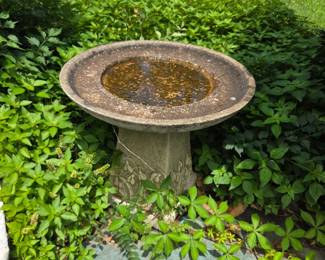 #221	Concrete Bird Bath - 2 pieces - You Move - 20.5x19.5	 $45.00 
