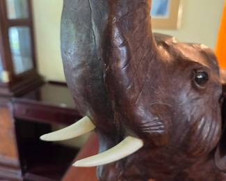 #118	Sculpture of Elephant w/leather ears  - 25"T x 21	 $75.00 
