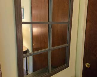 #149	6 paneled Wood Framed Mirror - 24.5x32.5	 $20.00 

