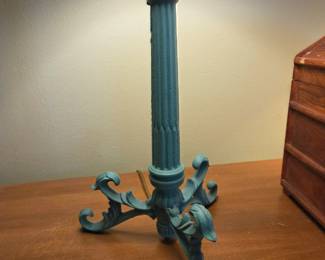 #132	Set of 2 Green Metal Base Lamps - Heavy - 28" Tall	 $60.00 
