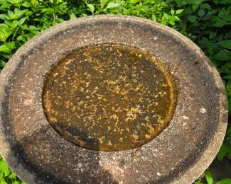 #221	Concrete Bird Bath - 2 pieces - You Move - 20.5x19.5	 $45.00 
