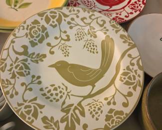 #128	Pier 1 Embossed Green Bird Salad Plates - Set of 6	 $24.00 
