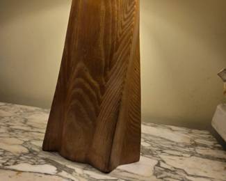 #117	MCM Solid Wood Base Double Pull Lamp (as is finish) - 34" Tall	 $125.00 
