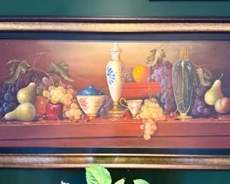 $800 Original oil on canvas still life signed by artist; 52L x 25H